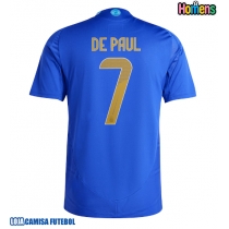Camisa de Futebol Argentina Rodrigo De Paul #7 Equipamento Secundário Copa America 2024 Manga Curta